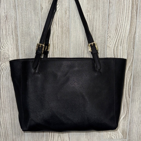 Tory Burch New York Buckle Black Tote with Gold Zipper - Picture 8 of 10